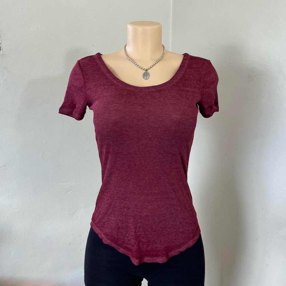 Crave Fame Burgundy Strappy Back Tee